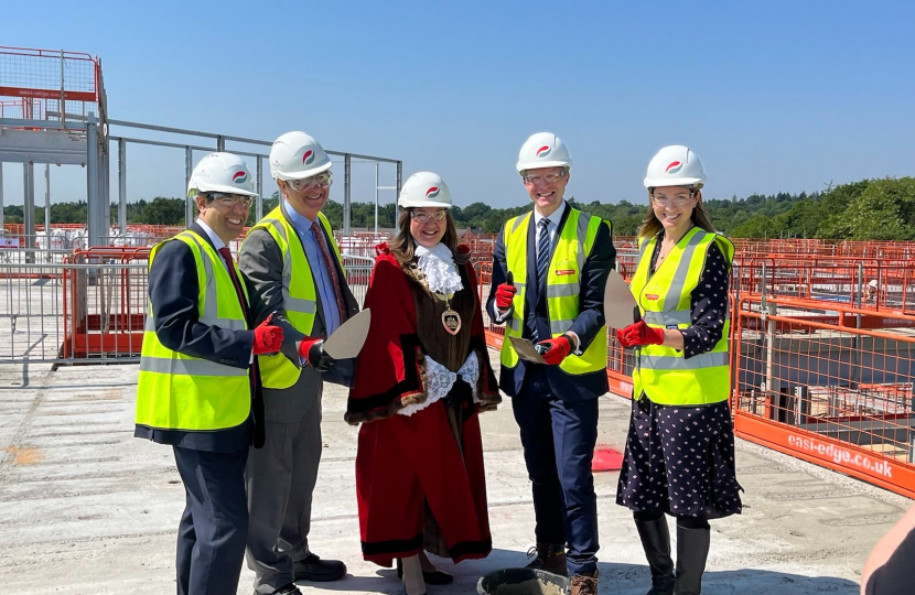 Celebrating the 'topping out' of the new mental health hospital in Chertsey