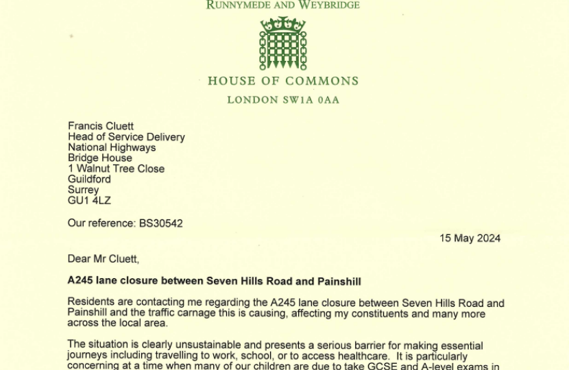 National Highways letter A245