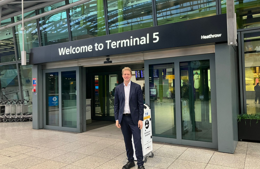 Ben Spencer MP at Heathrow Airport Terminal 5