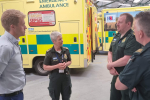 Dr Ben Spencer MP with Interim CEO of the South East Coast Ambulance Service, Operational Manager Dave Hawkins, and mental health nurse Gary Davies-Ebsworth.  