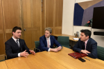 Meeting rail Minister Huw Merriman with local campaigner Tim Blanchard