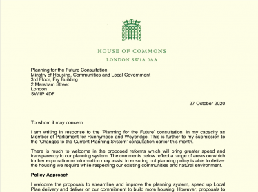 PLanning White Paper consultation response from Dr Ben Spencer MP