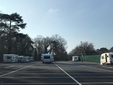 Traveller encampment in Weybridge