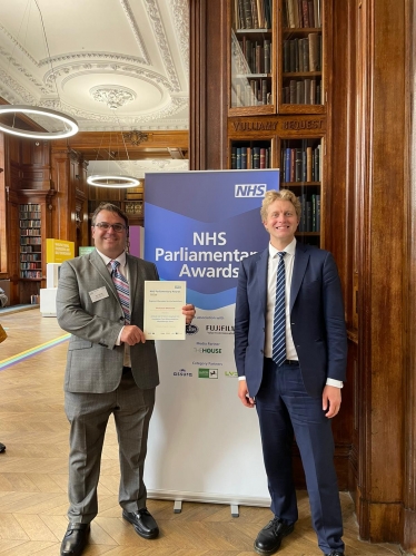 Attending the NHS Parliamentary Awards with Ryan Mackie, Clinical Lead iMSK Physiotherapy at St Peter’s Hospital