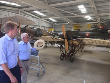 Dr Ben Spencer MP visiting Brooklands Museum and Meeting Chairman Sir Gerald Archer