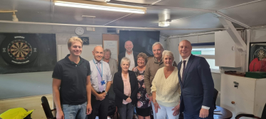 Dr Ben Spencer MP and Cllr Jonathan Hulley with residents from Fangrove Park