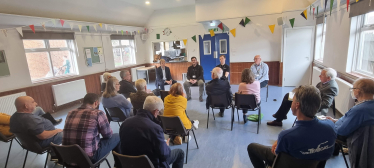 Dr Ben Spencer hosts a meeting of flood group representatives, with officers from Surrey County Council and the Environment Agency