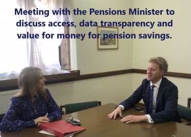 Dr Ben Spencer MP meeting Pensions Minister Laura Trott MP