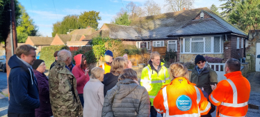 Thames Water Visit flooding site in Thorpe